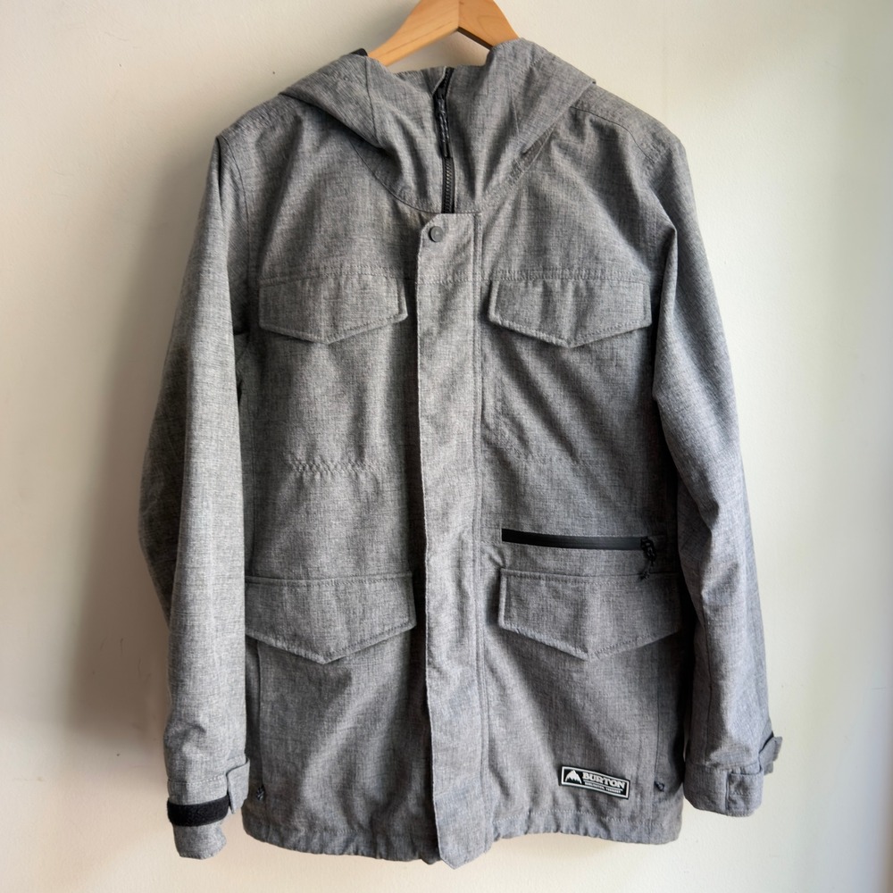 Burton Covert Insulated Snowboard Jacket Gray Mens Size Medium
